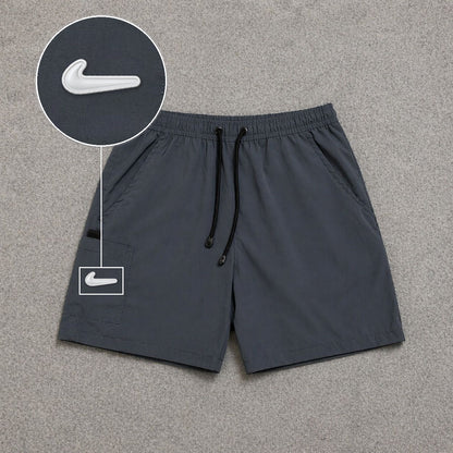 Short Cargo Street com Bolso Funcional Cinza com patch Nike Facao Sp Branca