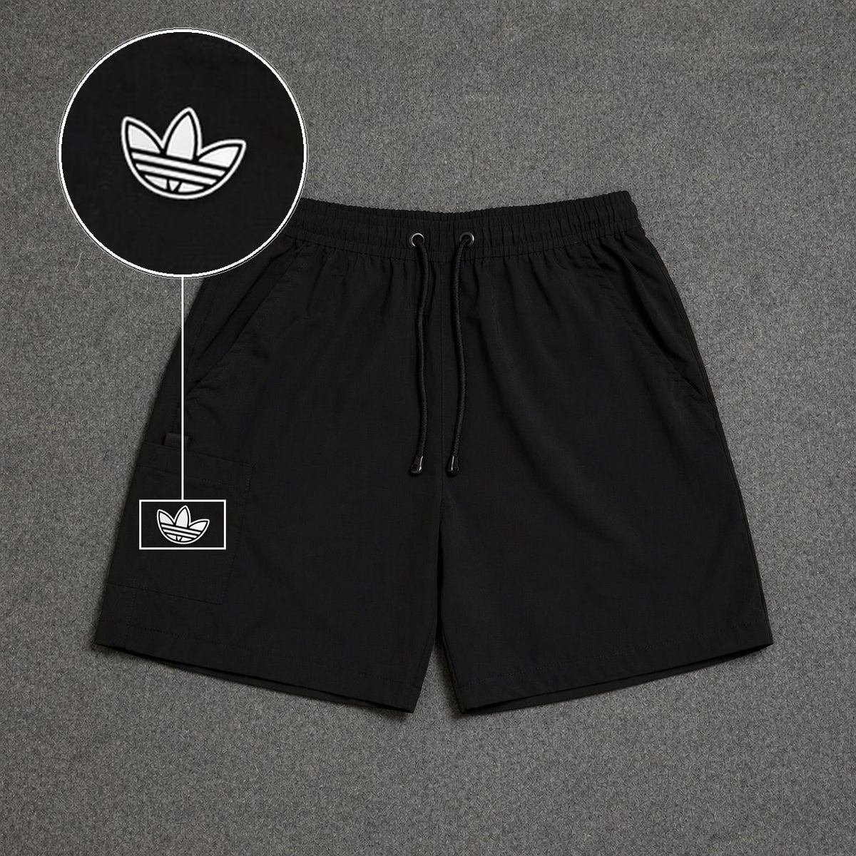 Short Cargo Street com Bolso Funcional Preto com patch Adidas P B