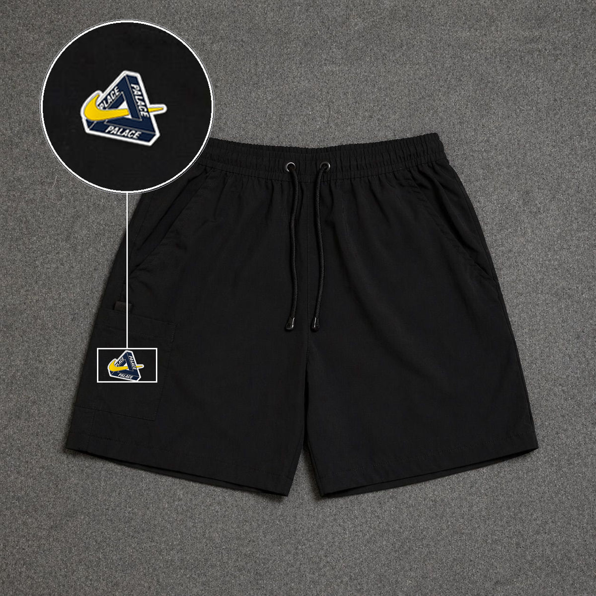 Short Cargo Street com Bolso Funcional Preto com patch Palace