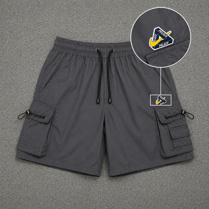 Short Cargo Streetwear Dual Pocket Cinza Chumbo com patch Palace