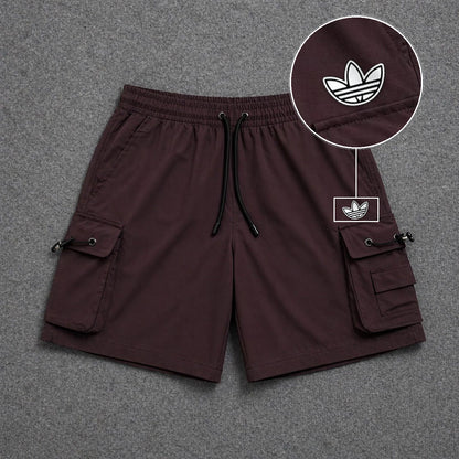 Short Cargo Streetwear Dual Pocket Marrom com patch Adidas P B