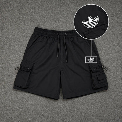 Short Cargo Streetwear Dual Pocket Preto com patch Adidas P B