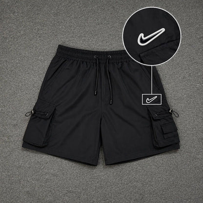 Short Cargo Streetwear Dual Pocket Preto com patch Nike Rs P B