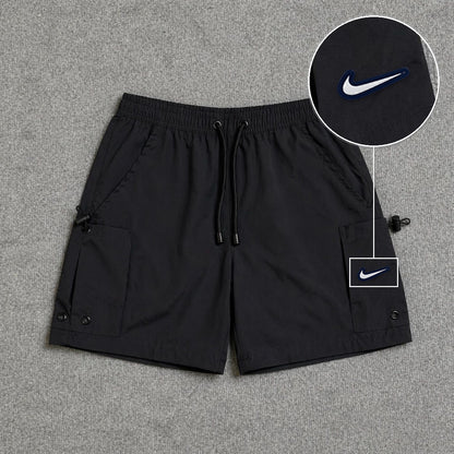 Short Cargo Streetwear Urban com Bolsos Laterais Preto com patch Nike Resinado B P