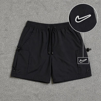 Short Cargo Streetwear Urban com Bolsos Laterais Preto com patch Nike Rs P B