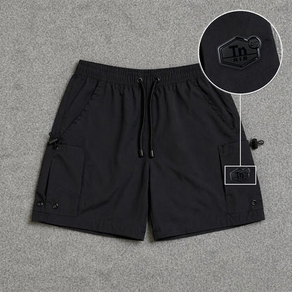 Short Cargo Streetwear Urban com Bolsos Laterais Preto com patch Tn Resinado Preto