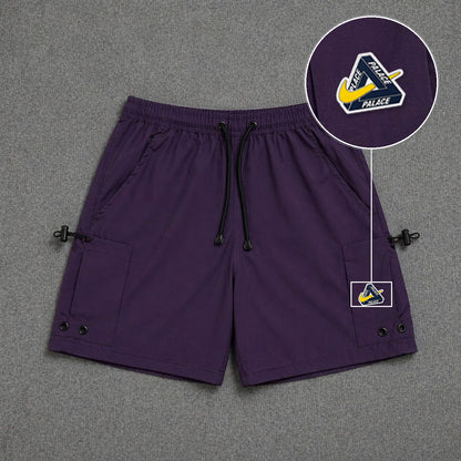 Short Cargo Streetwear Urban com Bolsos Laterais Roxo com patch Palace