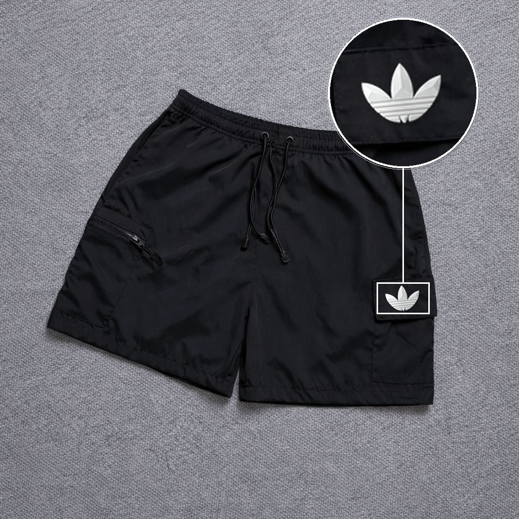 Short Premium Bicolor Preto com patch Adidas Branco