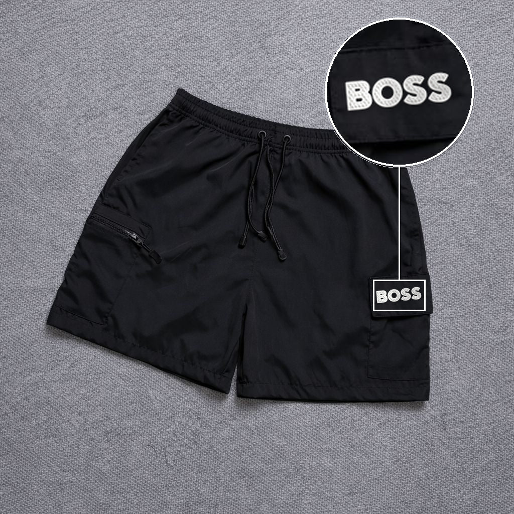 Short Premium Bicolor Preto com patch Boss Sp Branco