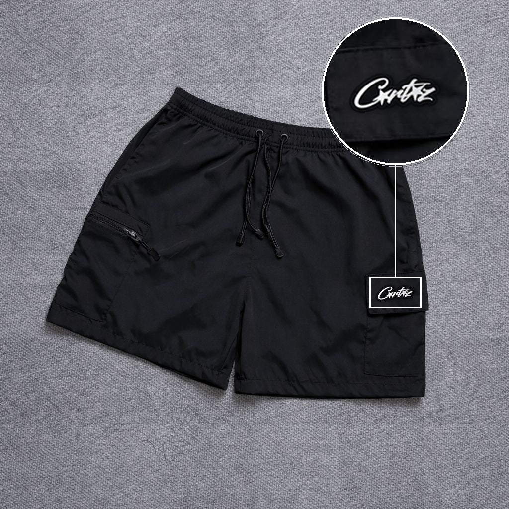Short Premium Bicolor Preto com patch Cortez Escrito