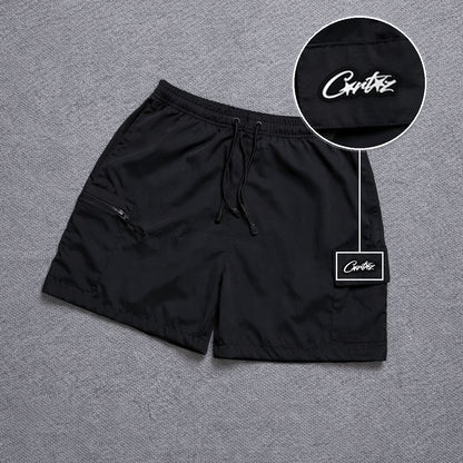 Short Premium Bicolor Preto com patch Cortez Escrito