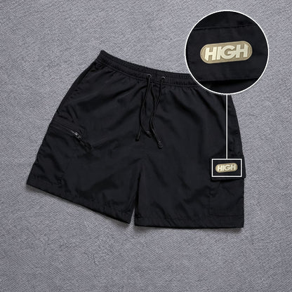 Short Premium Bicolor Preto com patch High Resina Oval Bege