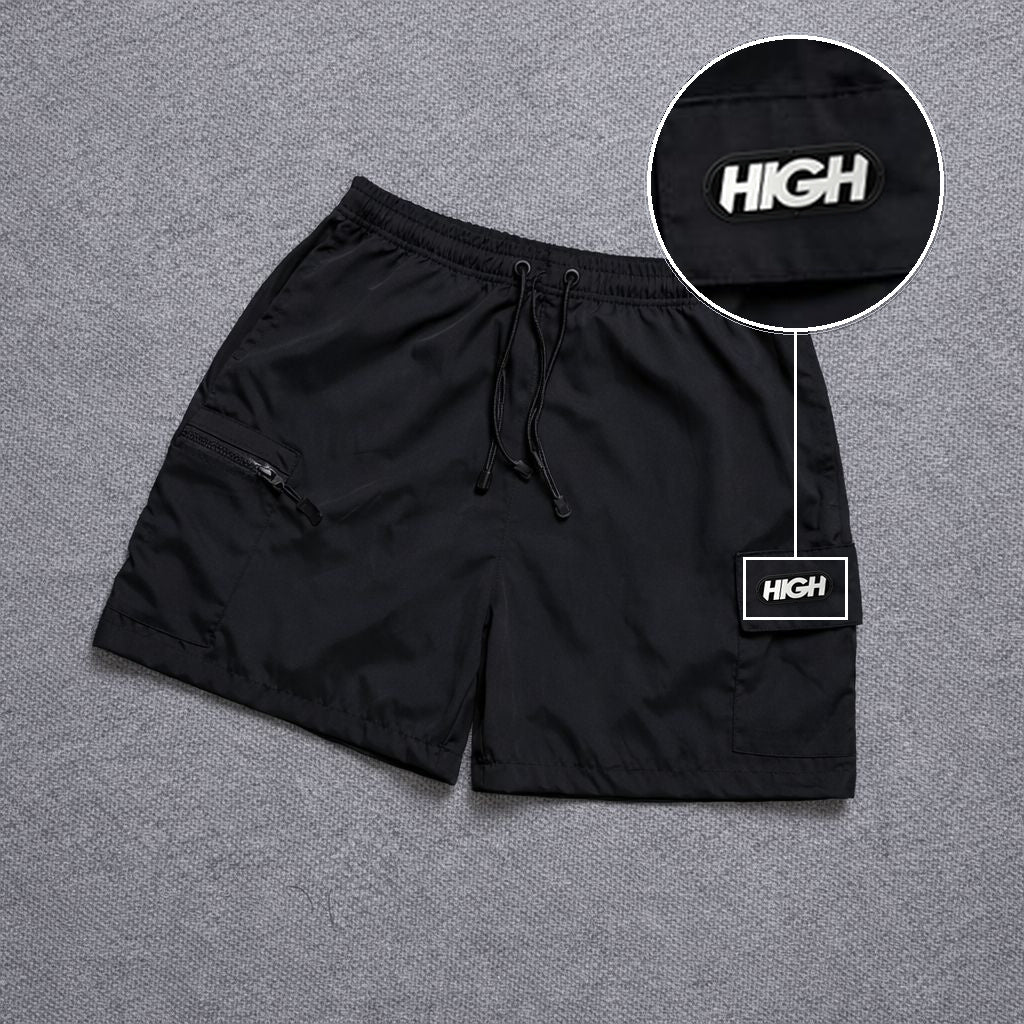 Short Premium Bicolor Preto com patch High Resina Oval Preta
