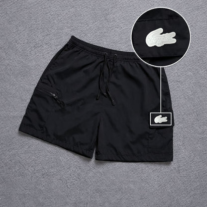 Short Premium Bicolor Preto com patch Lacoste Sp Branco