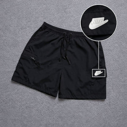 Short Premium Bicolor Preto com patch Nike Branco