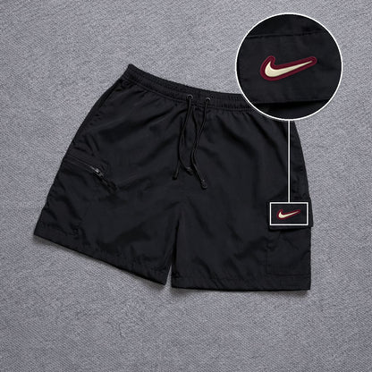 Short Premium Bicolor Preto com patch Nike Resinado Marrom