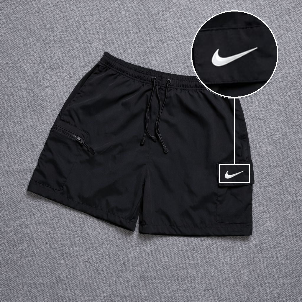 Short Premium Bicolor Preto com patch Nike Swoosh Branco