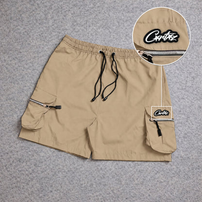 Short Premium Cargo Boll Bege com patch Cortez Escrito