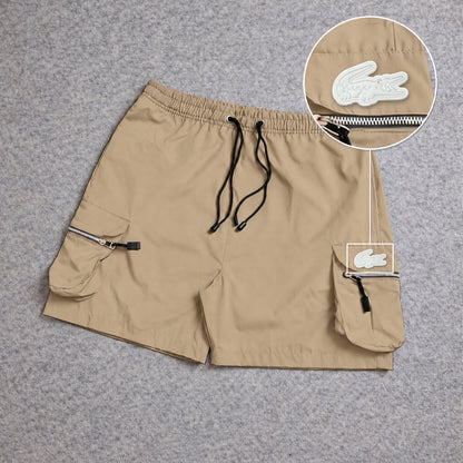 Short Premium Cargo Boll Bege com patch Lacoste Sp Branco