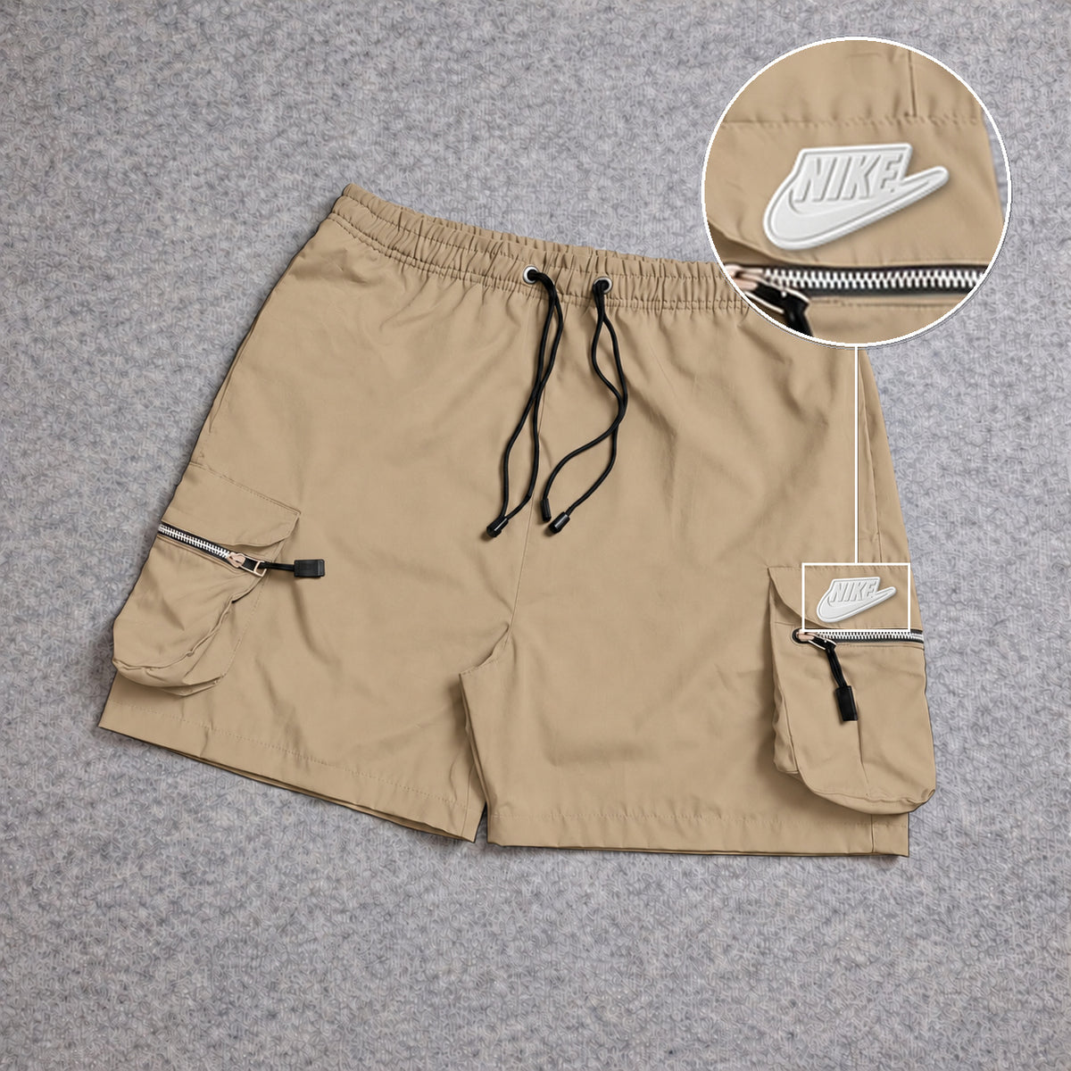 Short Premium Cargo Boll Bege com patch Nike Branco