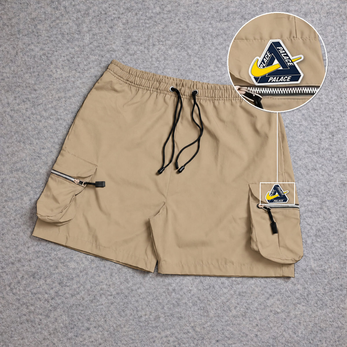 Short Premium Cargo Boll Bege com patch Palace