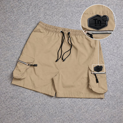Short Premium Cargo Boll Bege com patch Tn Resinado Preto