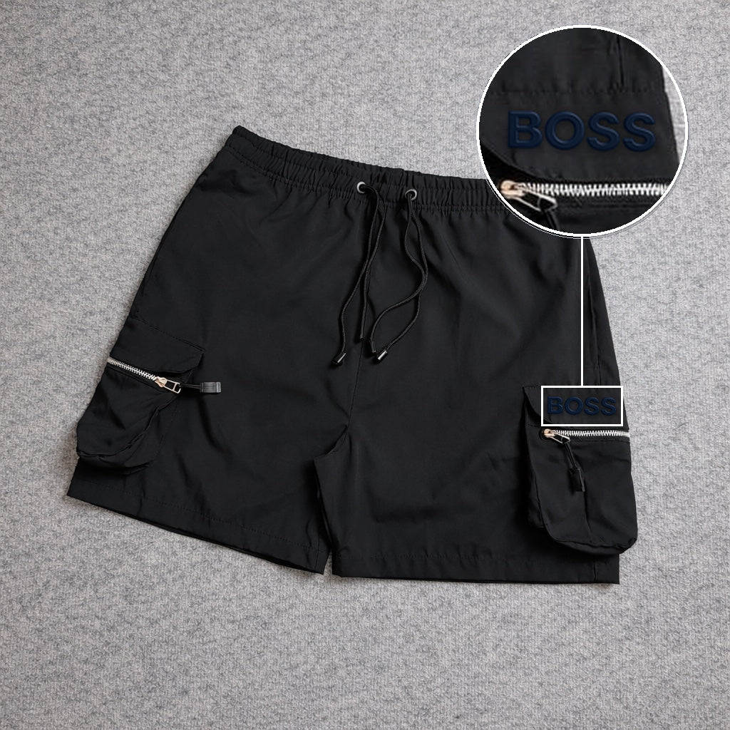 Short Premium Cargo Boll Black com patch Boss Sp Preto