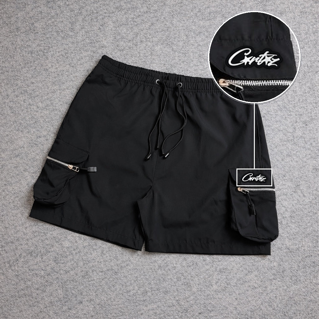 Short Premium Cargo Boll Black com patch Cortez Escrito