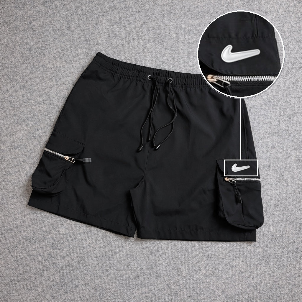 Short Premium Cargo Boll Black com patch Nike Facao Sp Branca