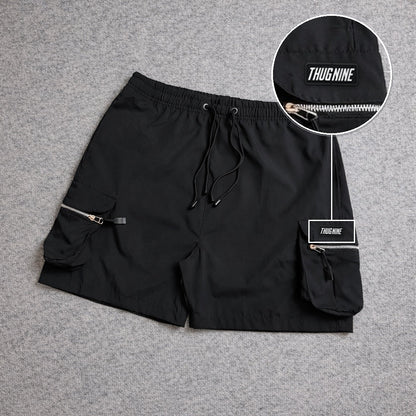 Short Premium Cargo Boll Black com patch Thug Nine Retangular