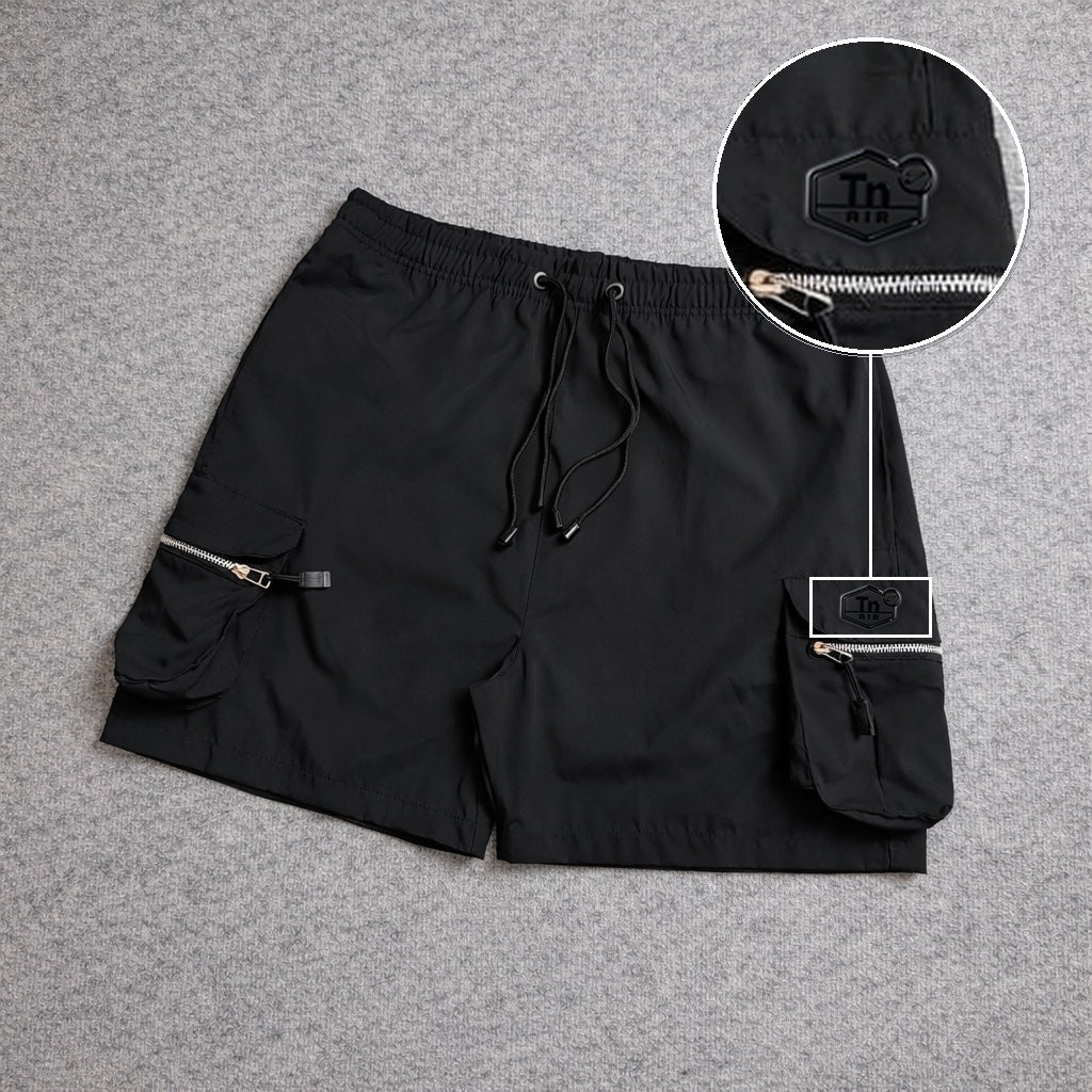 Short Premium Cargo Boll Black com patch Tn Resinado Preto