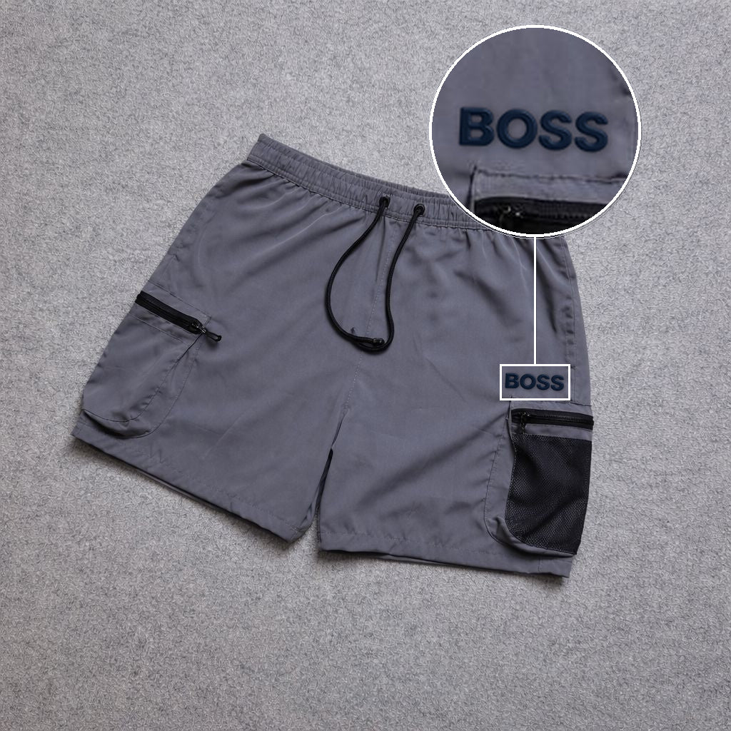 Short Premium Rede Cinza com patch Boss Sp Preto
