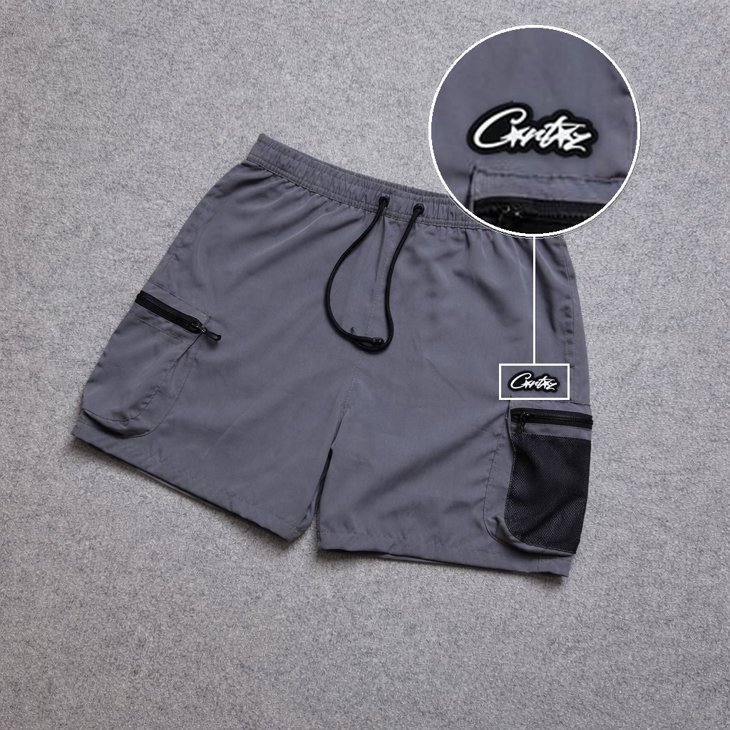 Short Premium Rede Cinza com patch Cortez Escrito