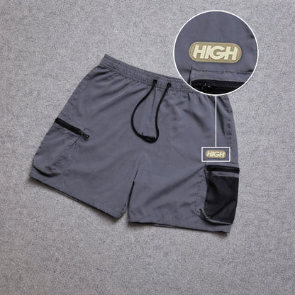 Short Premium Rede Cinza com patch High Resina Oval Bege