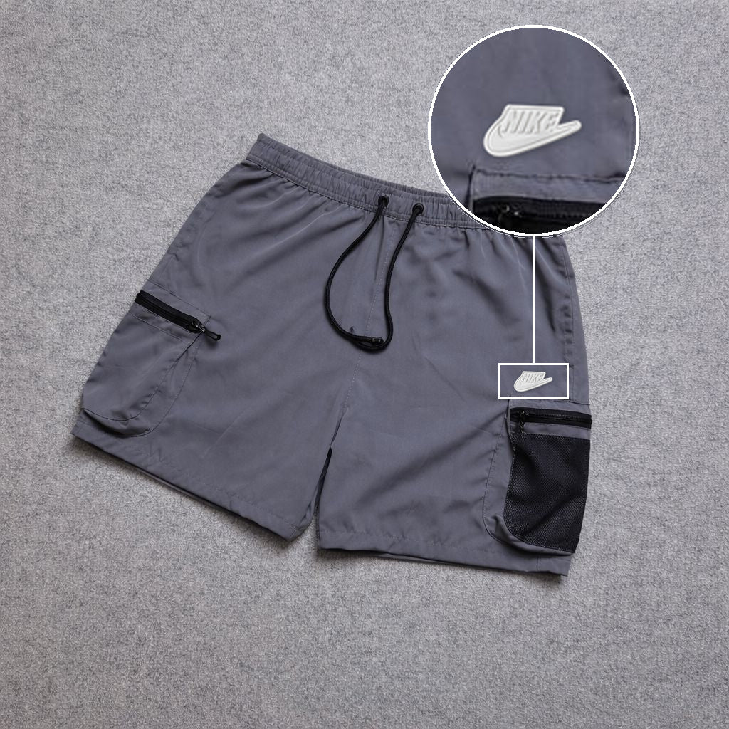 Short Premium Rede Cinza com patch Nike Branco