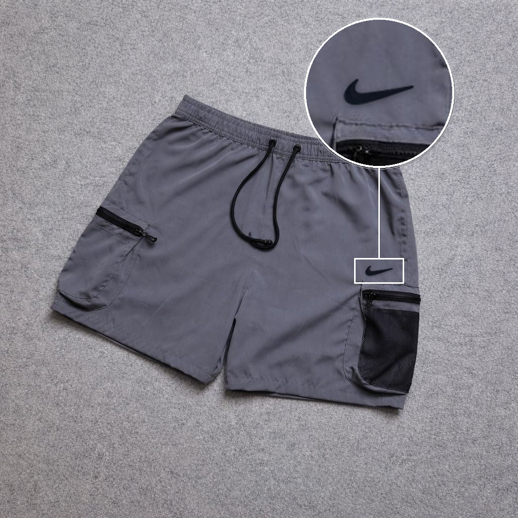 Short Premium Rede Cinza com patch Nike Facao Sp Preto