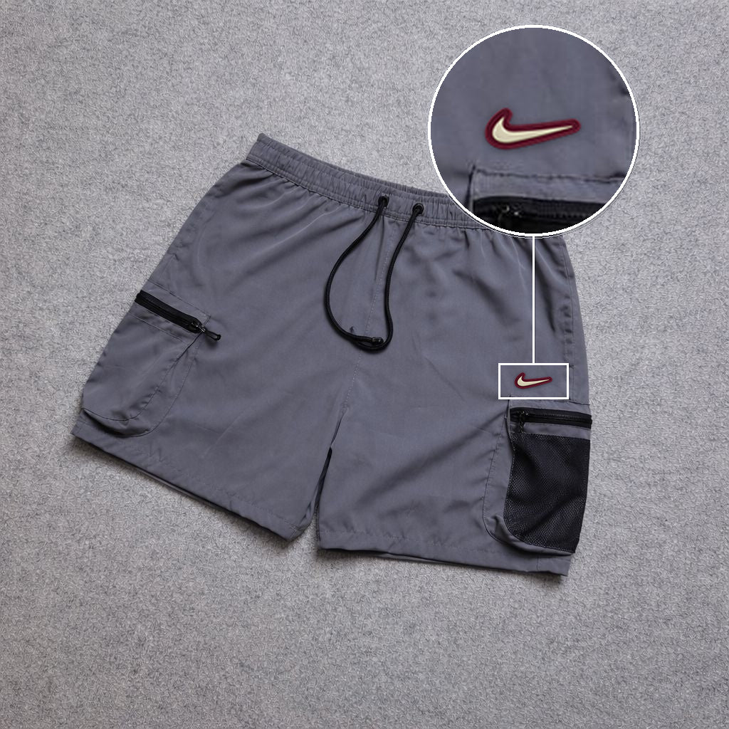 Short Premium Rede Cinza com patch Nike Resinado Marrom