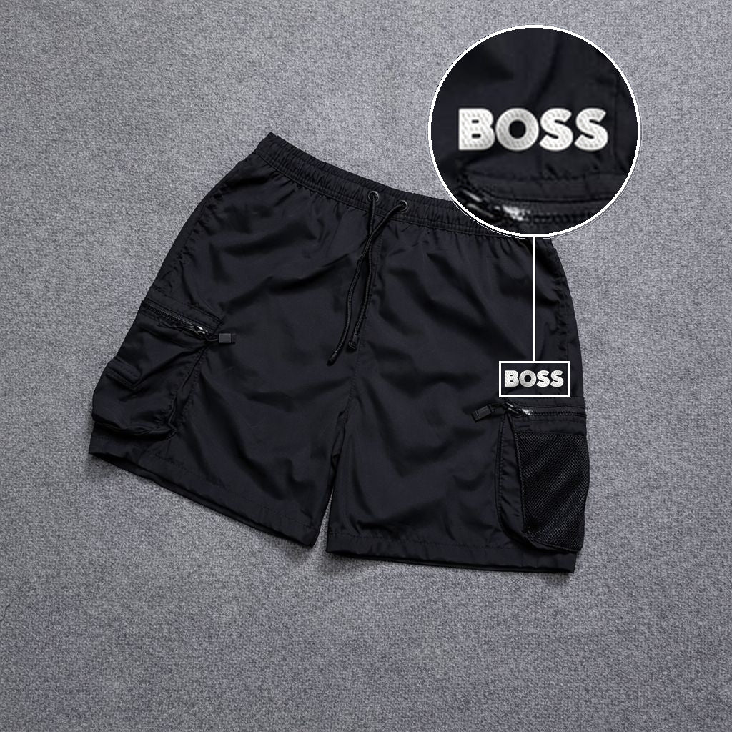 Short Premium Rede Preto com patch Boss Sp Branco