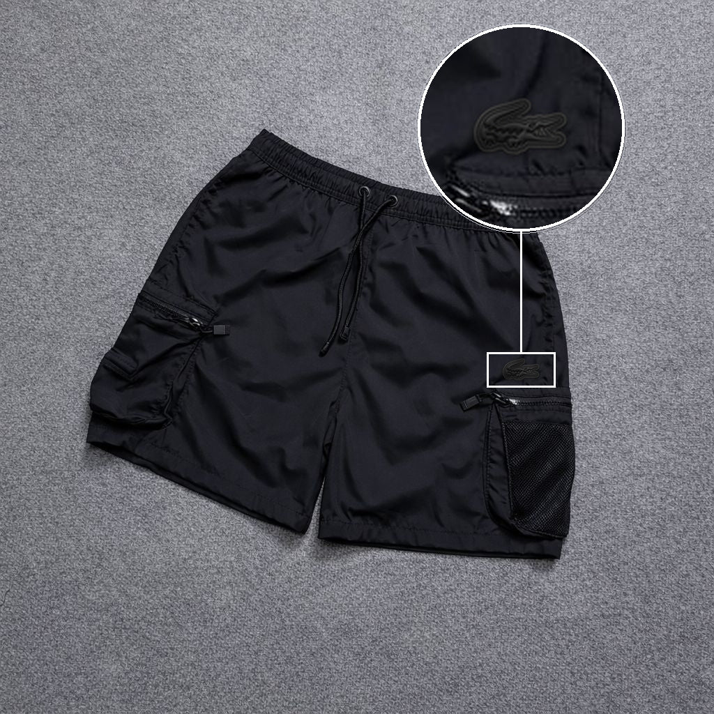 Short Premium Rede Preto com patch Lacoste Sp Preto