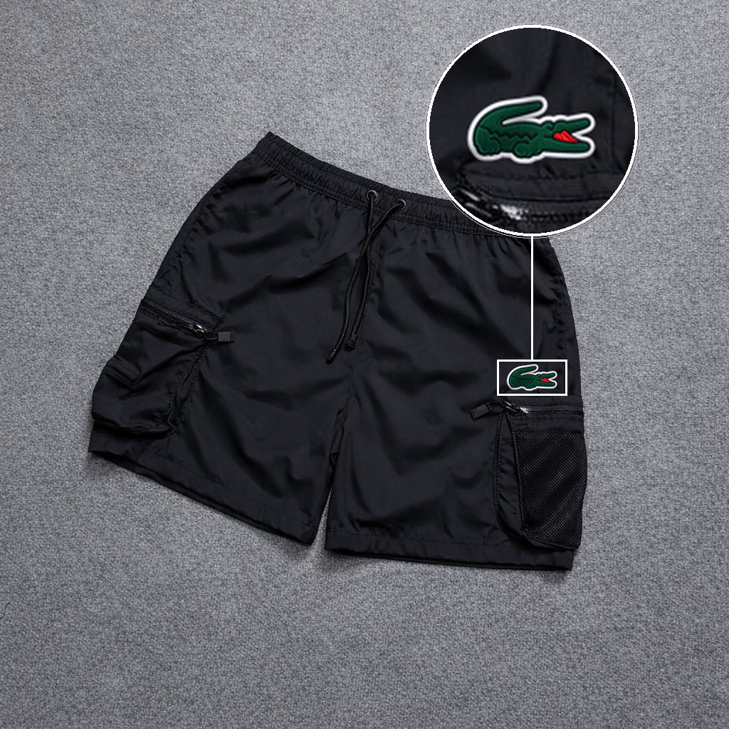 Short Premium Rede Preto com patch Lacoste Sp