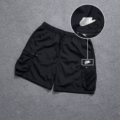 Short Premium Rede Preto com patch Nike Branco