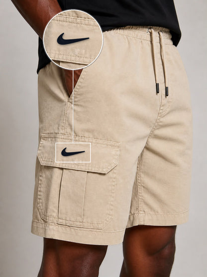 SHORT SARJA CARGO AREIA com patch Nike Facao Sp Preto