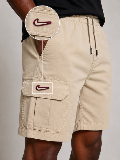 SHORT SARJA CARGO AREIA com patch Nike Resinado Marrom