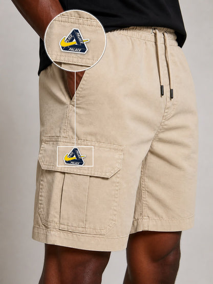SHORT SARJA CARGO AREIA com patch Palace