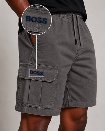 SHORT SARJA CARGO CINZA CHUMBO com patch Boss Sp Preto