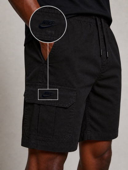 SHORT SARJA CARGO PRETA com patch Nike Escrita Sp Preto