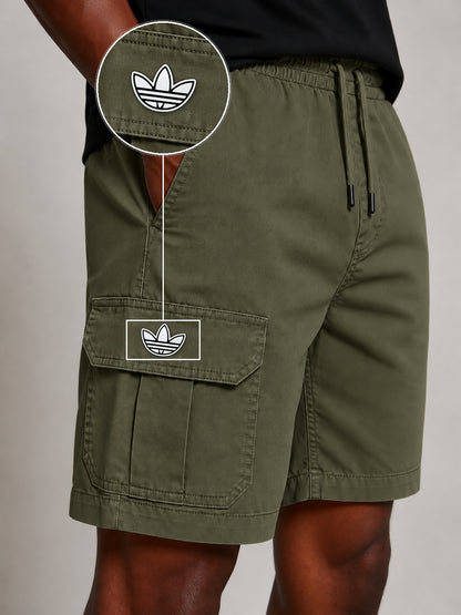 SHORT SARJA CARGO VERDE MILITAR com patch Adidas P B