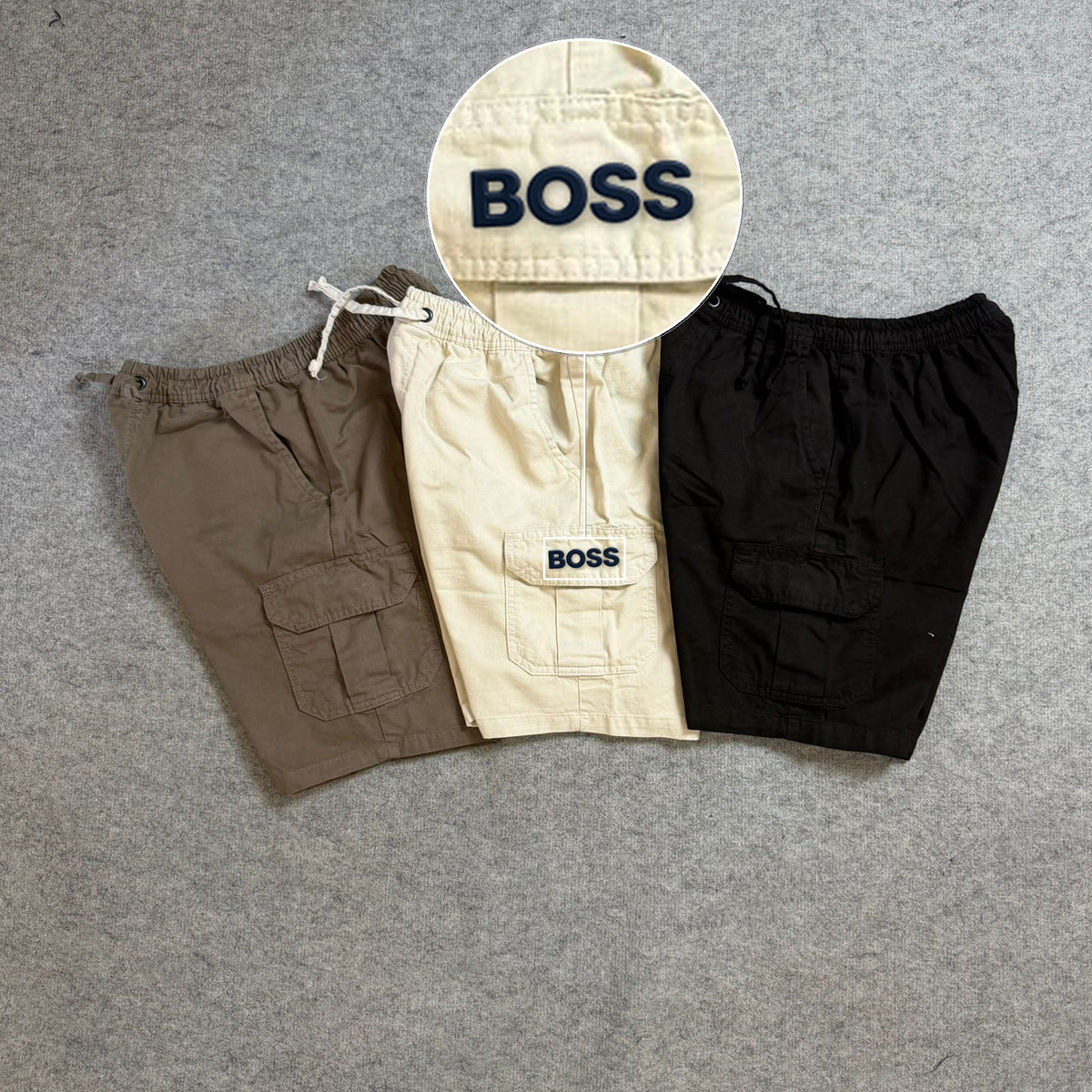 SHORT SARJA CARGO com patch Boss Sp Preto