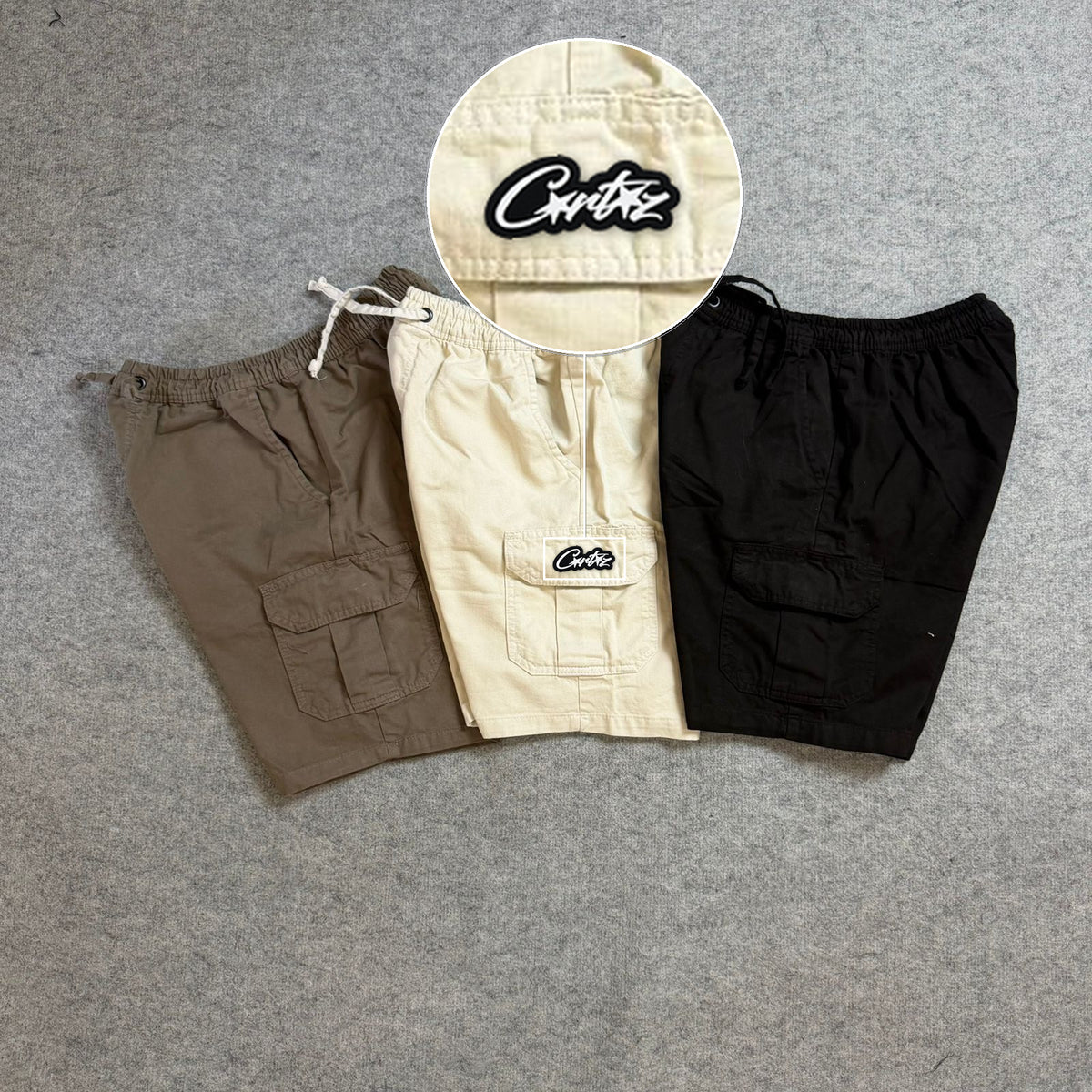 SHORT SARJA CARGO com patch Cortez Escrito