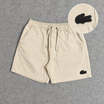 SHORT SARJA MAURICINHO AREIA com patch Lacoste Sp Preto